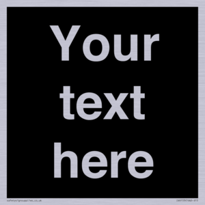 Custom blank information sign. Plain text, black background